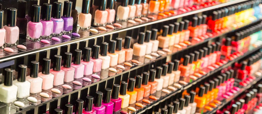 rows of colorful nail polish